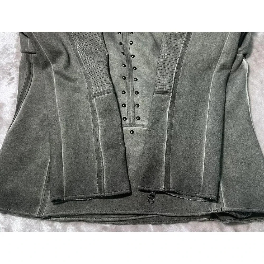 Anthropologie Green Leather Moto Jacket - Picture 9 of 13